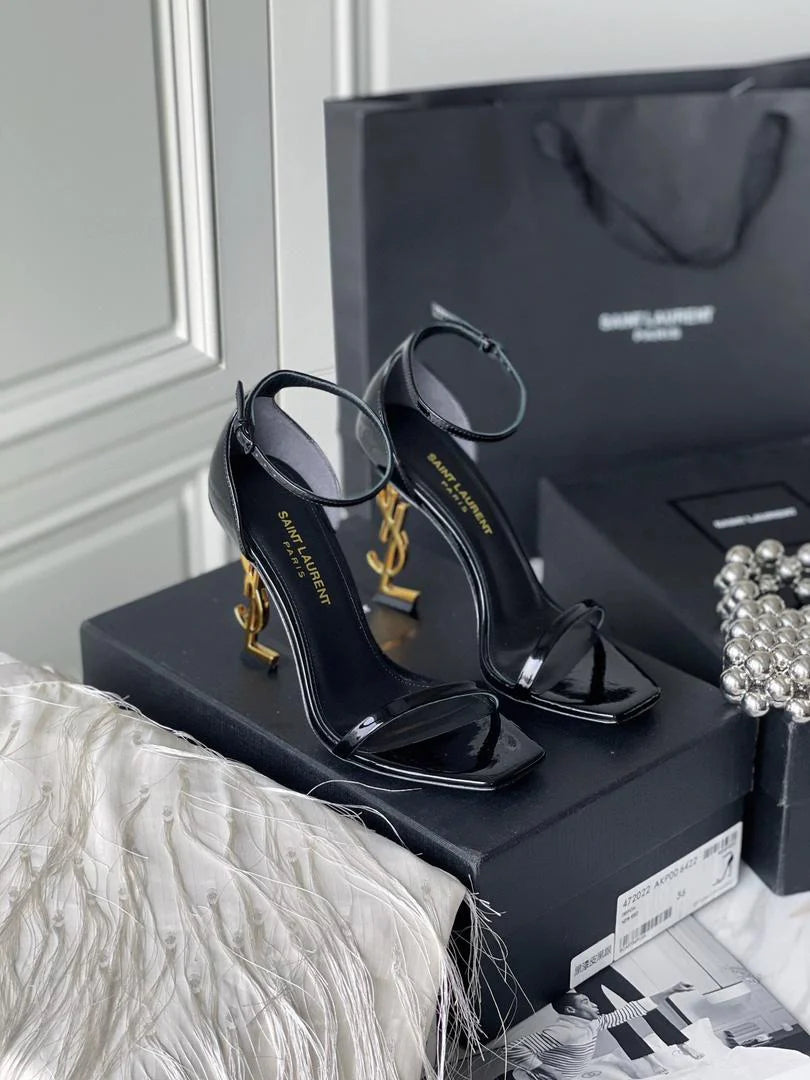 Black YSL Heel Opyum Black Heel